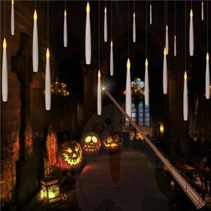 20pcs Flameless Taper Floating Candles with Magic Wand Remote, Flickering Warm